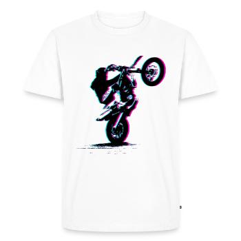 Motorcross 3D Motorcycling - Men's Premium Organic T-Shirt - white - Front - Nico (187cm)