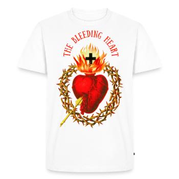 Jésus-Christ Cœur saignant Coeur saignant - T-shirt Premium bio Homme - blanc - Devant - Nico (187cm)