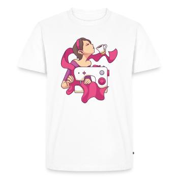 Hobby Tea Time Quilt - Men's Premium Organic T-Shirt - white - Front - Nico (187cm)