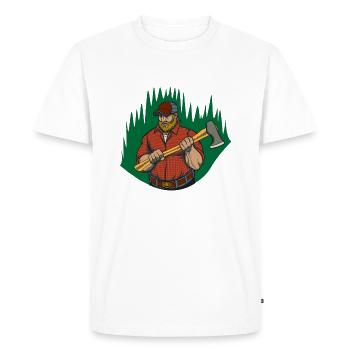 Jobs Serious Lumber Jack - Men's Premium Organic T-Shirt - white - Front - Nico (187cm)