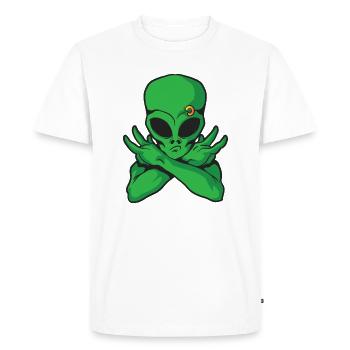 Alien Alien Pierce - Men's Premium Organic T-Shirt - white - Front - Nico (187cm)