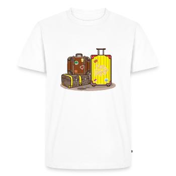 Voyage Trois sacs de voyage - T-shirt Premium bio Homme - blanc - Devant - Nico (187cm)