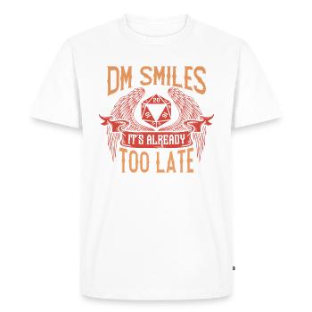 Quand Le DM sourit, C’est Déjà Trop Tard RPG - T-shirt Premium bio Homme - blanc - Devant - Nico (187cm)