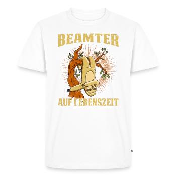 Fonctionnaire à vie. Paresse - T-shirt Premium bio Homme - blanc - Devant - Nico (187cm)