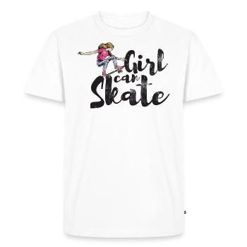 Fille Lady Skater Skater Skate Skateboard - T-shirt Premium bio Homme - blanc - Devant - Nico (187cm)