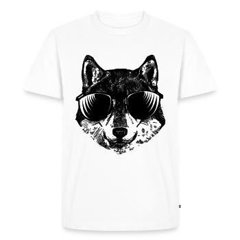 Shiba Inu Cool Dog avec lunettes de soleil - T-shirt Premium bio Homme - blanc - Devant - Nico (187cm)