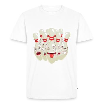 Conception de bol pour les joueurs de bowling Sportifs - T-shirt Premium bio Homme - blanc - Devant - Nico (187cm)