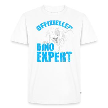 Design officiel Dino Expert pour les fans de Dino - T-shirt Premium bio Homme - blanc - Devant - Nico (187cm)