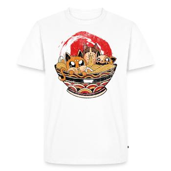 Anime-ramen, The Cat Character For Animation - Men's Premium Organic T-Shirt - white - Front - Nico (187cm)