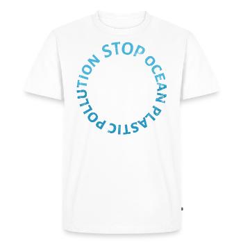 Stop Ocean Plastic Pollution Design pour le - T-shirt Premium bio Homme - blanc - Devant - Nico (187cm)