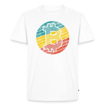 Blockchain B Retro-design pour les investisseurs crypto - T-shirt Premium bio Homme - blanc - Devant - Nico (187cm)