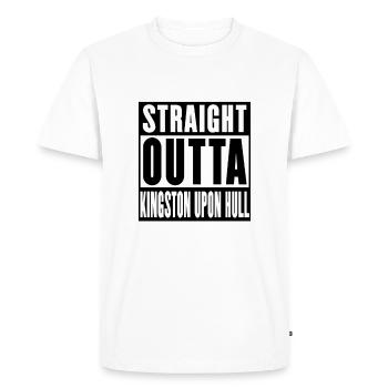 Straight Outta Kingston Upon Hull - 'ull - Men's Premium Organic T-Shirt - white - Front - Nico (187cm)