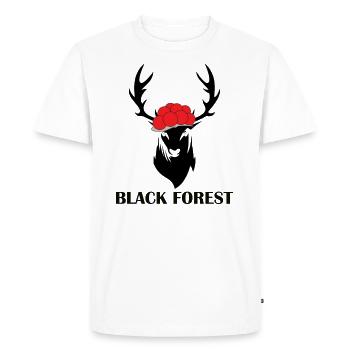 Cerf Bollenhut Forêt-Noire - T-shirt Premium bio Homme - blanc - Devant - Nico (187cm)