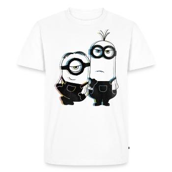 Minions Stuart And Kevin Glitch - Men's Premium Organic T-Shirt - white - Front - Nico (187cm)