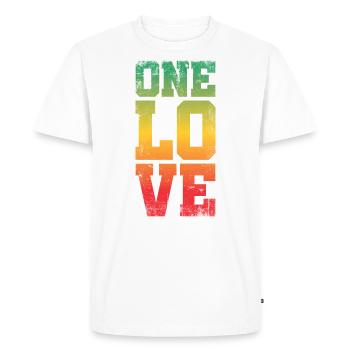 Un design d’amour pour le reggae rasta - T-shirt Premium bio Homme - blanc - Devant - Nico (187cm)