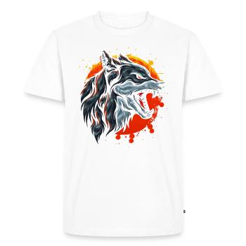 Werewolf sunset design For Wolves fans - Men's Premium Organic T-Shirt - white - Front - Nico (187cm)