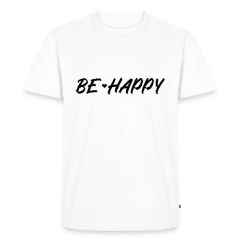 Sois heureux - T-shirt Premium bio Homme - blanc - Devant - Nico (187cm)