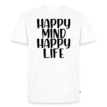 heureux vie heureuse - T-shirt Premium bio Homme - blanc - Devant - Nico (187cm)