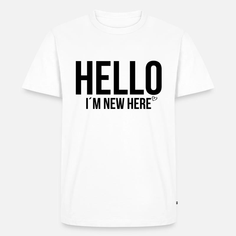 Hello im new here - Männer Premium Bio T-Shirt - Weiß