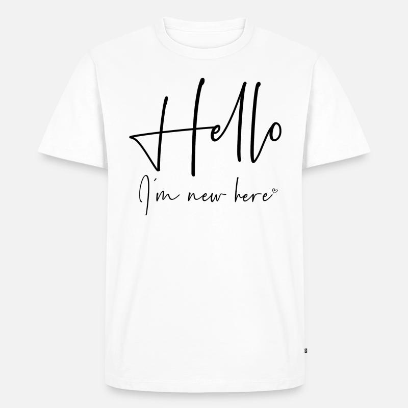 Hello im new here - Männer Premium Bio T-Shirt - Weiß