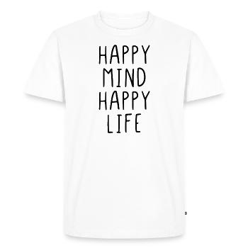 heureux vie heureuse - T-shirt Premium bio Homme - blanc - Devant - Nico (187cm)