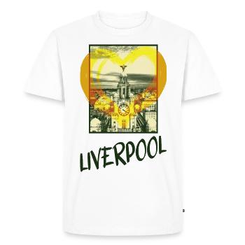 Liverpool England City Skyline Heart Love Home - Men's Premium Organic T-Shirt - white - Front - Nico (187cm)