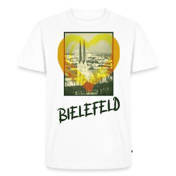 Bielefeld Germany City Skyline Heart Love - Men's Premium Organic T-Shirt - white - Front - Nico (187cm)
