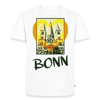 Bonn Allemagne Ville Skyline Coeur Amour - T-shirt Premium bio Homme - blanc - Devant - Nico (187cm)