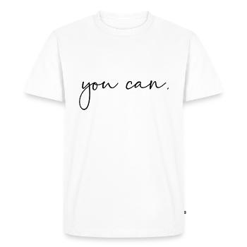 You can - Men's Premium Organic T-Shirt - white - Front - Nico (187cm)