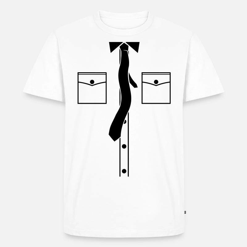 Schlipsträger - Männer Premium Bio T-Shirt - Weiß