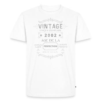 Âge de la Perfection Vintage 2002 - T-shirt Premium bio Homme - blanc - Devant - Nico (187cm)