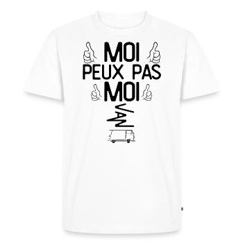 Moi Peux Pas Moi Van - T-shirt Premium bio Homme - blanc - Devant - Nico (187cm)