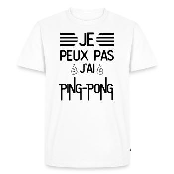 Je Peux Pas J Ai Ping pong - T-shirt Premium bio Homme - blanc - Devant - Nico (187cm)