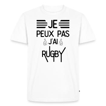 Je Peux Pas J Ai Rugby Noir - T-shirt Premium bio Homme - blanc - Devant - Nico (187cm)