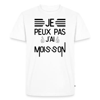 Je Peux Pas J Ai Moisson - T-shirt Premium bio Homme - blanc - Devant - Nico (187cm)