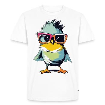 Tit la mésange - T-shirt Premium bio Homme - blanc - Devant - Nico (187cm)