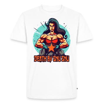 Mort par Snu Snu, femme musclée - T-shirt Premium bio Homme - blanc - Devant - Nico (187cm)