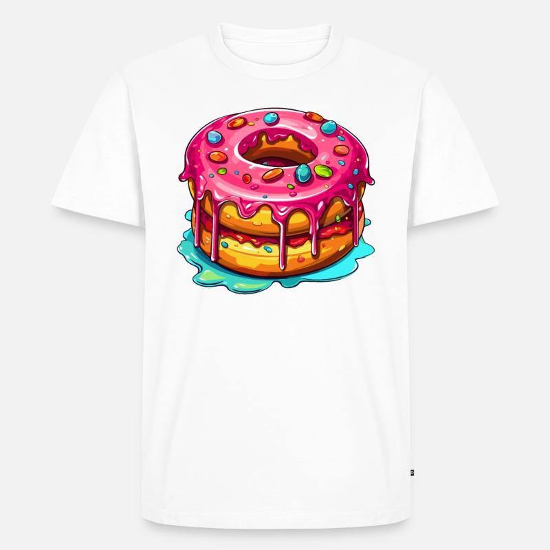 Der glasierte Doppel Donut - Männer Premium Bio T-Shirt - Weiß