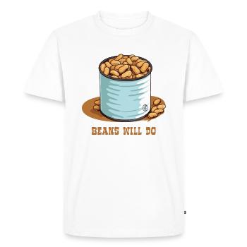 Les haricots sont assez bons, une boîte de haricots - T-shirt Premium bio Homme - blanc - Devant - Nico (187cm)
