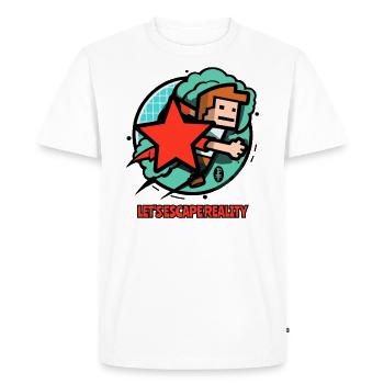 Échappons à la réalité avec le jeu - T-shirt Premium bio Homme - blanc - Devant - Nico (187cm)