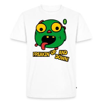 Monstre de dessin animé Freakin' Up and Down - T-shirt Premium bio Homme - blanc - Devant - Nico (187cm)