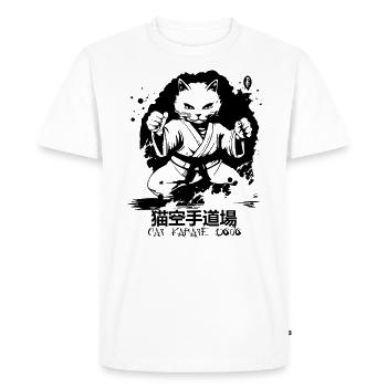 Chat japonais dans un dojo de karaté - T-shirt Premium bio Homme - blanc - Devant - Nico (187cm)