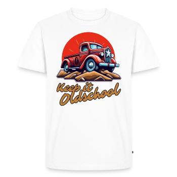 Keep it old-fashioned: A pick-up truck - Men's Premium Organic T-Shirt - white - Front - Nico (187cm)