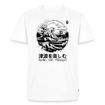 Profitez du tsunami devant la vague de Kanagawa - T-shirt Premium bio Homme - blanc - Devant - Nico (187cm)