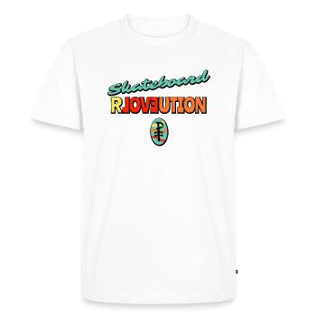 Révolution du skateboard et déclaration d’amour - T-shirt Premium bio Homme - blanc - Devant - Nico (187cm)