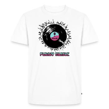 Vinyle de musique funky funk - T-shirt Premium bio Homme - blanc - Devant - Nico (187cm)