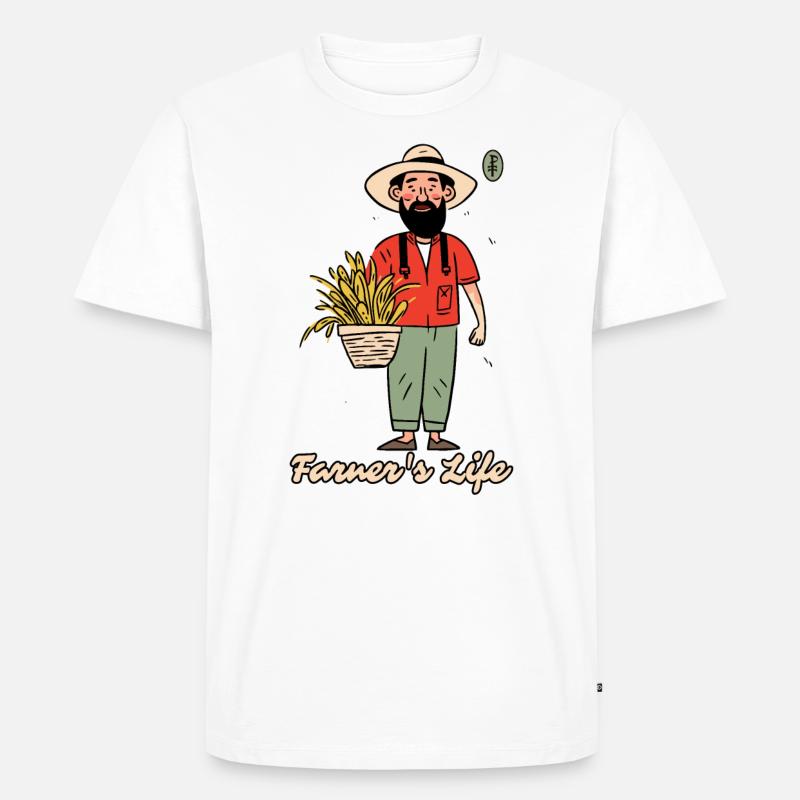 Leben eines Landwirts, der Bauer - Männer Premium Bio T-Shirt - Weiß