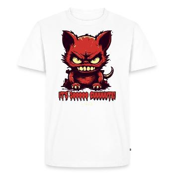 Cute kitten: is a horror cat - Men's Premium Organic T-Shirt - white - Front - Nico (187cm)