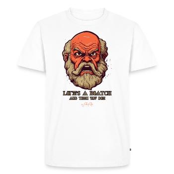 philosophe en colère : la vie de Socrate est une - T-shirt Premium bio Homme - blanc - Devant - Nico (187cm)