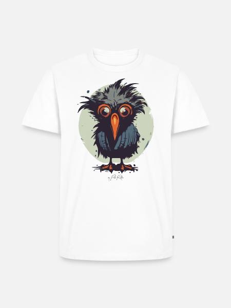 Confus et échevelé petit oiseau mignon - T-shirt Premium bio Homme - blanc